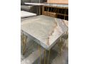 Eltham Side Table with Wooden Top Marble Stone Effect and Chrome Legs - 45 Height